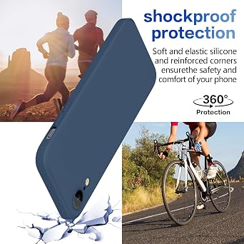 for iPhone SE Case 3rd and 2nd gen, iPhone 8 Case/iPhone 7 Case Liquid Silicone,Full Body Protective,Soft Shockproof Anti Scratch Case for iPhone SE3 Phone case Slim Fit 4.7in Blue JUS01-04