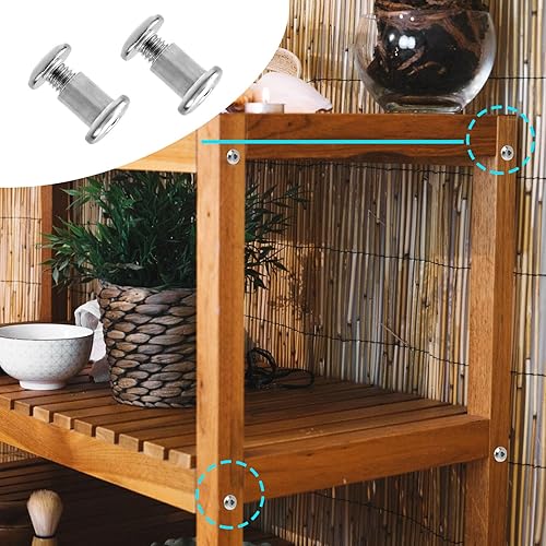 Miniatura 6 de MY MIRONEY Tornillo de poste de unión M6 x 0.315 in Tornillo hexagonal Pernos de acero inoxidable de fijación y tuercas de barril Kit de pernos de