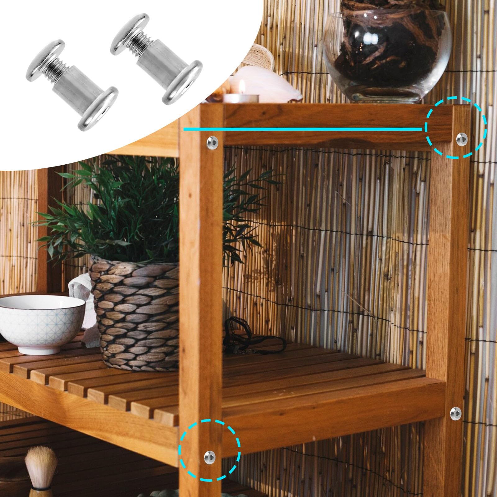 Kit 100 Pezzi Viti A Botte M6 Con Dadi - Lunghezze 35/45/55/65/75mm - In Acciaio Nichelato Per Mobili E Lettini - Foto 12