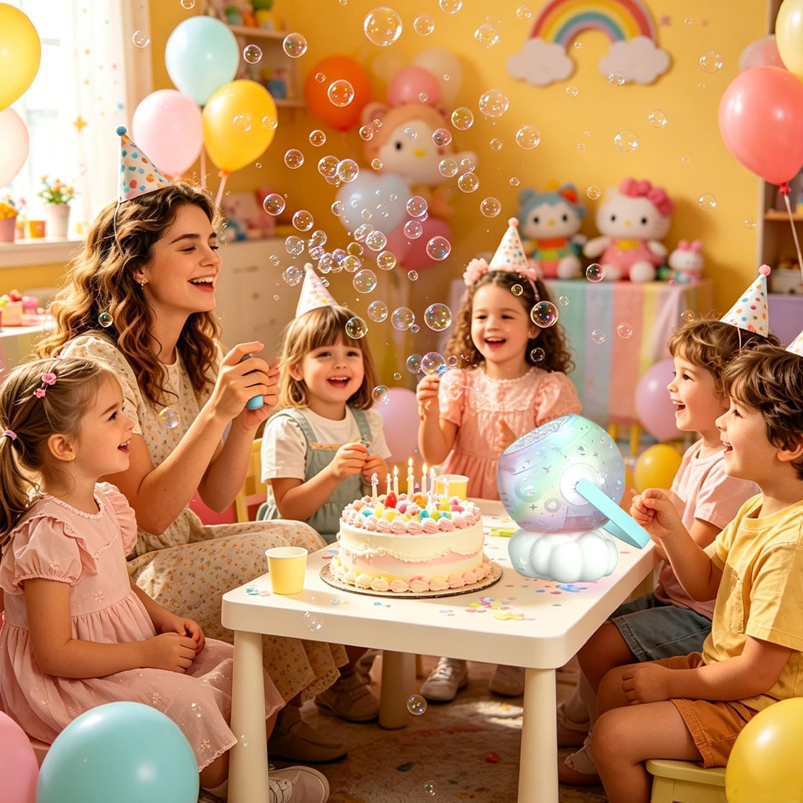 Máquina De Burbujas Recargable Juguete Exterior con Luces | Máquina Lanzapompas Para Niños Y Niñas Cumpleaños, Patio, Jardín, Parque, Playa, Pícnics, Campamentos De Verano, Parque