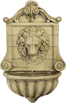 Primrose 50cm Stone Effect King Lion Head Fountain Outdoor Wall Mounted Water Feature Frost Resistant