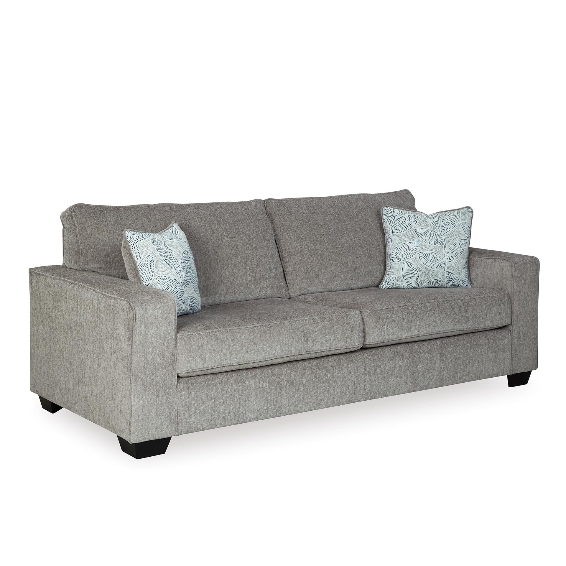 Signature Design by Ashley Altari Modern Sofa with 2 Accent Pillows, Light Gray