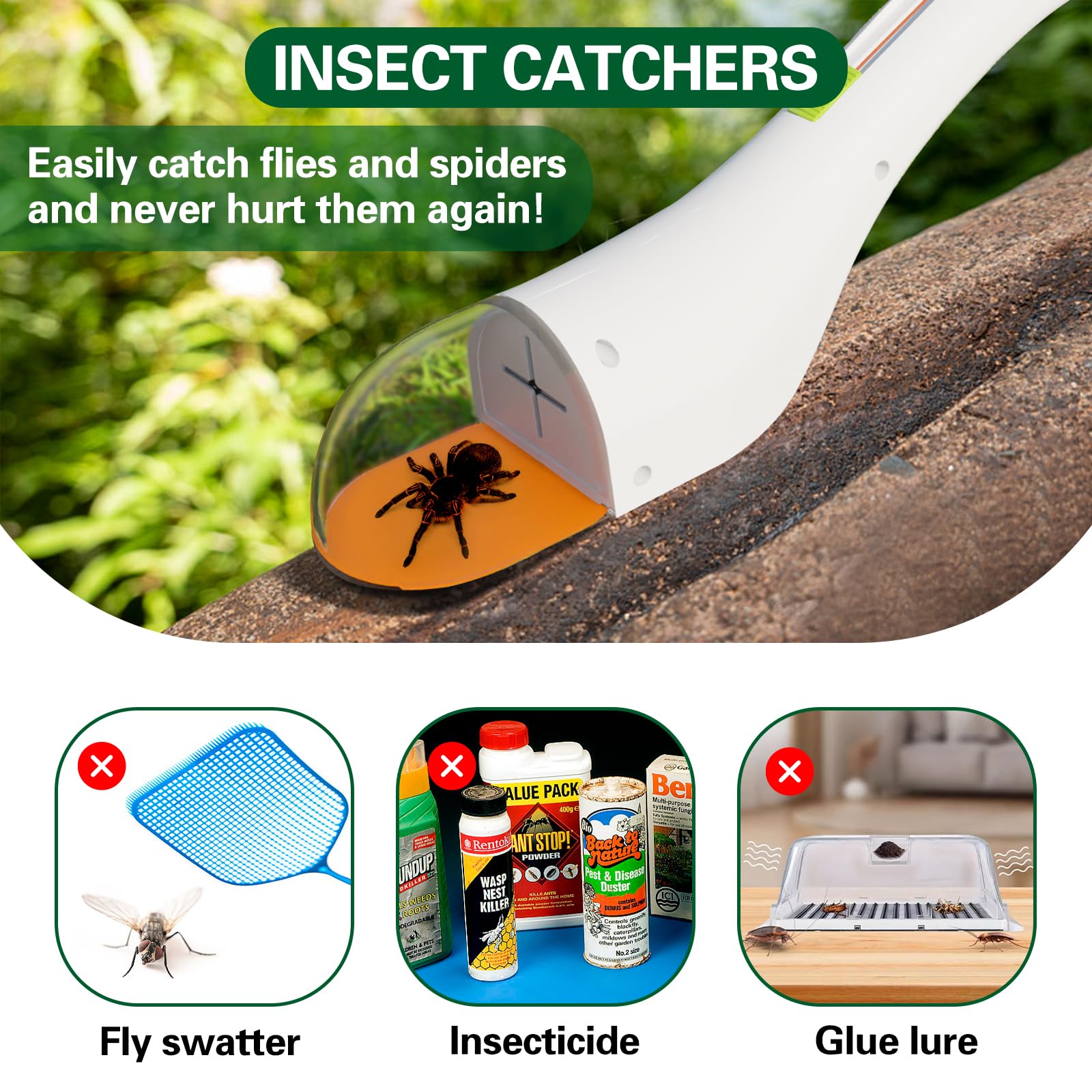 Attrape-araignées Portable - Piège à Insectes Pour Enfants - Sécuritaire, Transparent, Facile à Utiliser