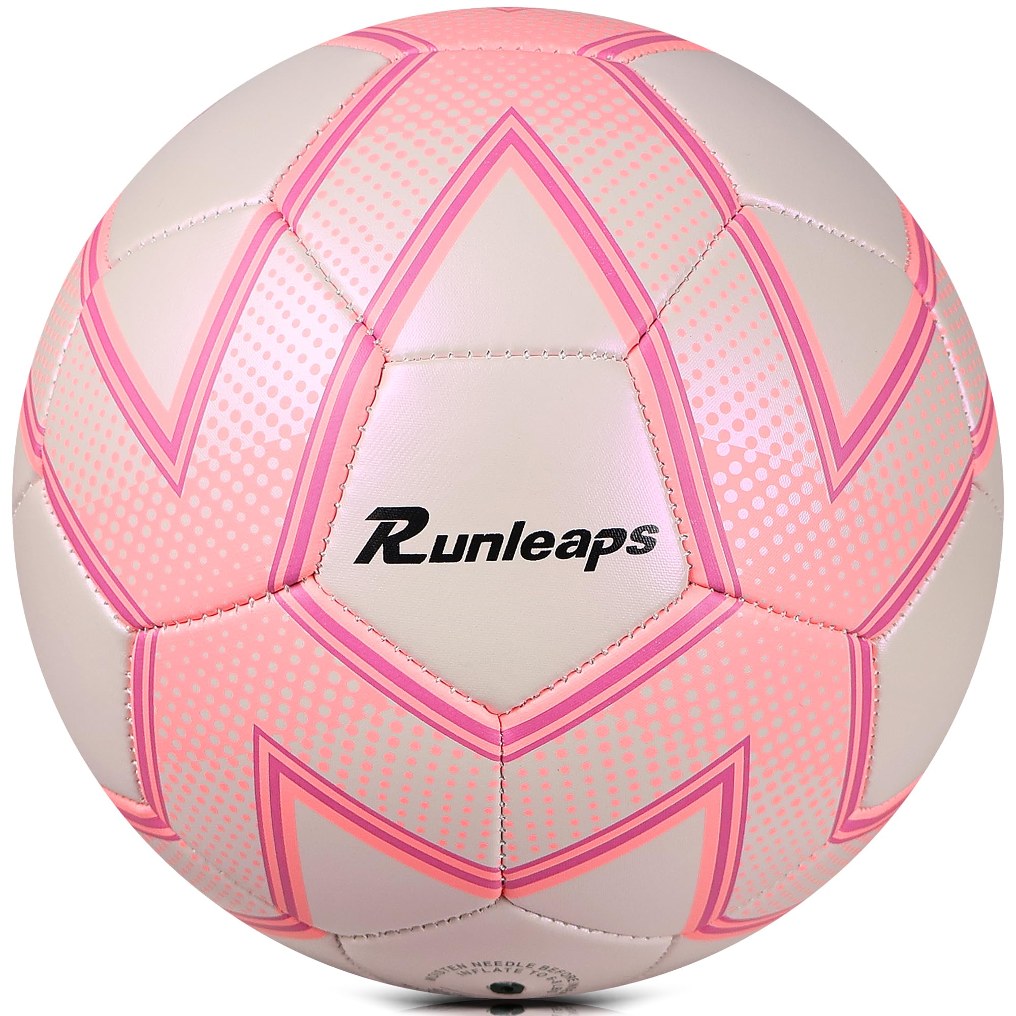 Runleaps Soccer Ball Size 4 for Kids, Ball Toys with Star Pattern Official Size Soccer Balls for Training, Playing, Boys, Girls, Toddlers Age 8-12?Pink?