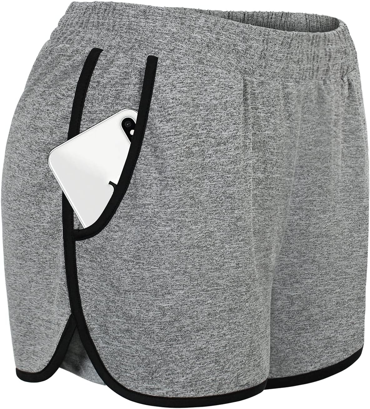 Ouncuty Womens Comfy Banded Waist Sports Running Gym Workout Shorts with Pockets