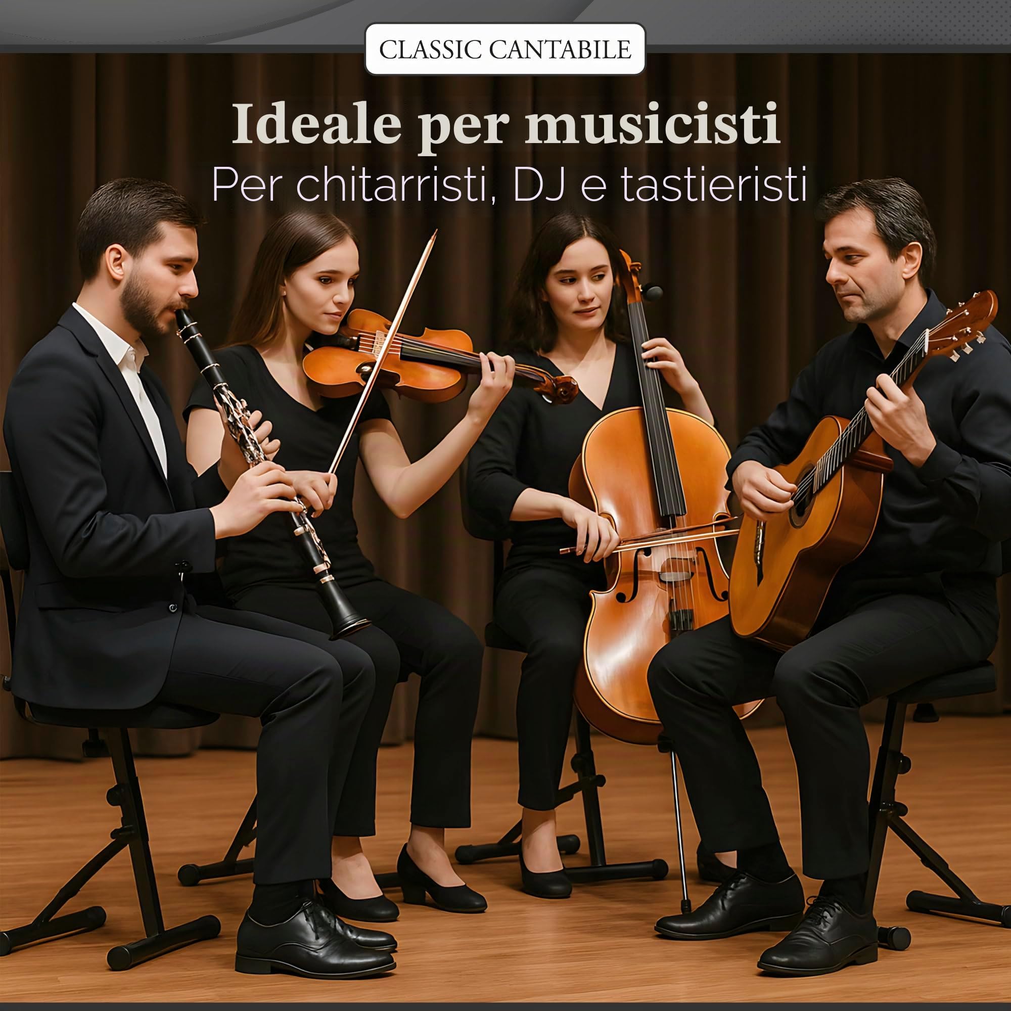 Classic Cantabile ST-200 PRO Sgabello da Studio, Poggiapiedi, 5 x 37 cm