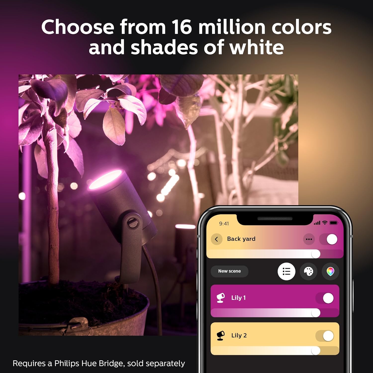 Flash Deals - 80% OFF Philips Hue Lily White & Color Outdoor Smart Spot light Extension (Hue Hub & Power Source required), 1 Hue White & Color Smart Spot light + mount kit, Works with Alexa, HomeKit & Google Assistant