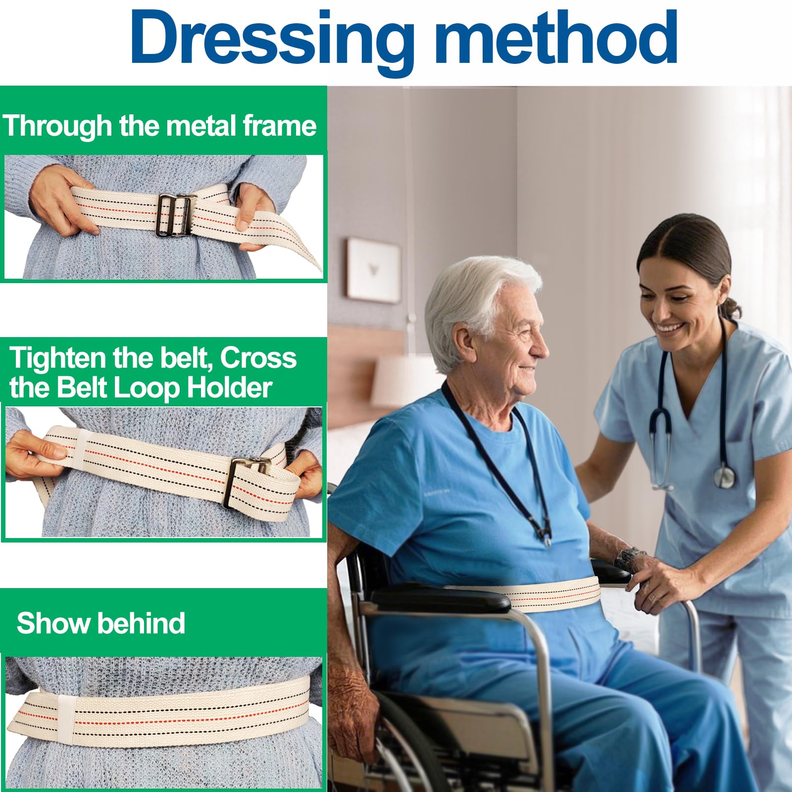Aliseniors Gait Belt for Seniors 60" – Transfer Aid with Metal Buckle — Amazon image 6