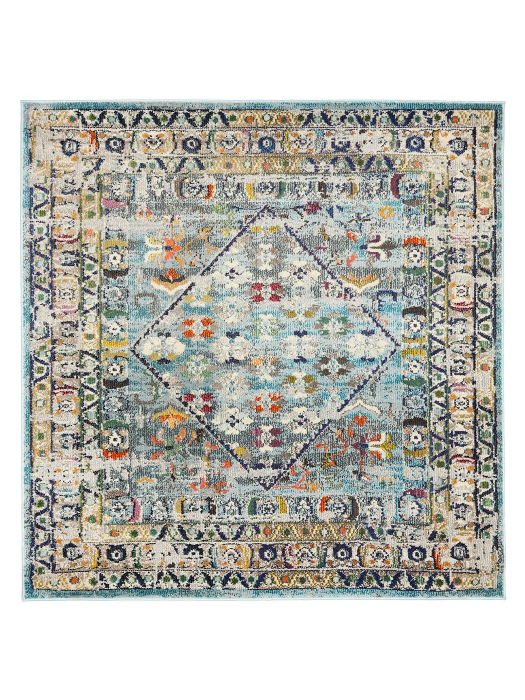 RugVista Chillon Alfombra, 200 x 200 cm, Claro Azul/Multi