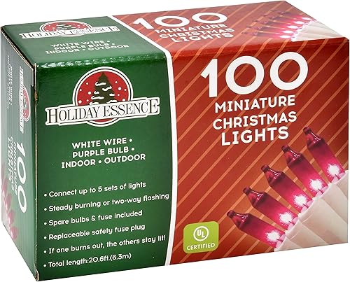 Miniatura 6 de 100 luces azules de Navidad, cable blanco de 20.6 pies, juego de luces incandescentes tradicionales para uso en interiores y exteriores, árbol de