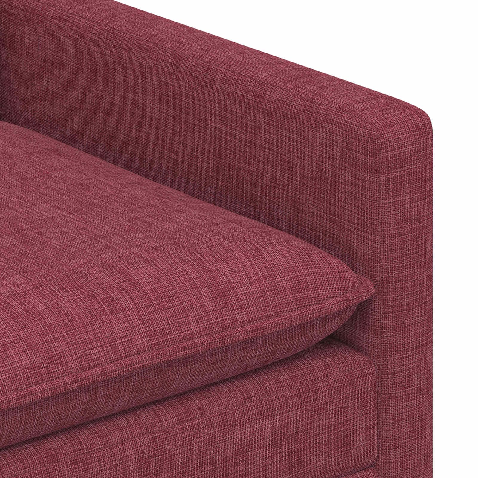 Sofa w kolorze czerwonego wina, 196 x 81 x 87,5 cm, obicie materiałowe, nowoczesne wzornictwo, wygodny zestaw do siedzenia, zdejmowana poduszka, trwała metalowa rama, uniwersalna do salonu