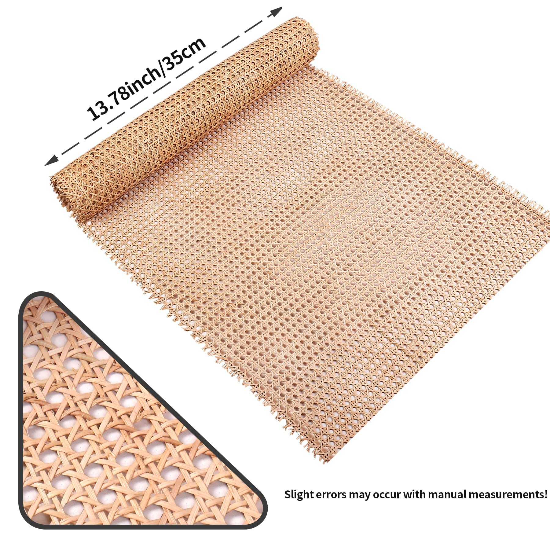 Rattan Naturale Rotolo Rotolo di Fettuccia in Rattan Naturale Foglio di Fettuccia di Canna Foglio di Tessitura di Canna Vimini Sedia per Artigianato Fai-da-te Armadio Sedia Mobili (35cm*1m)