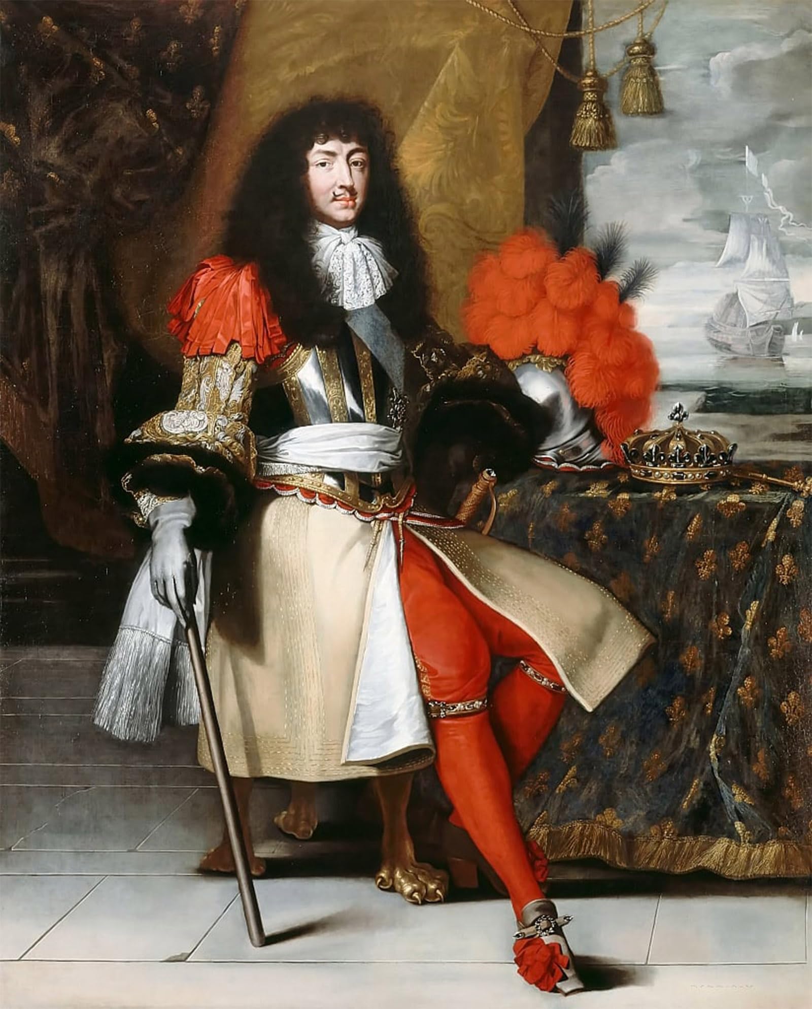 POSTERIIk Vintage Print Pop Art Landscape Artwork Louis Xiv King of France by Claude Lefebvre Art Prints for Office Home Decor 60x90cm