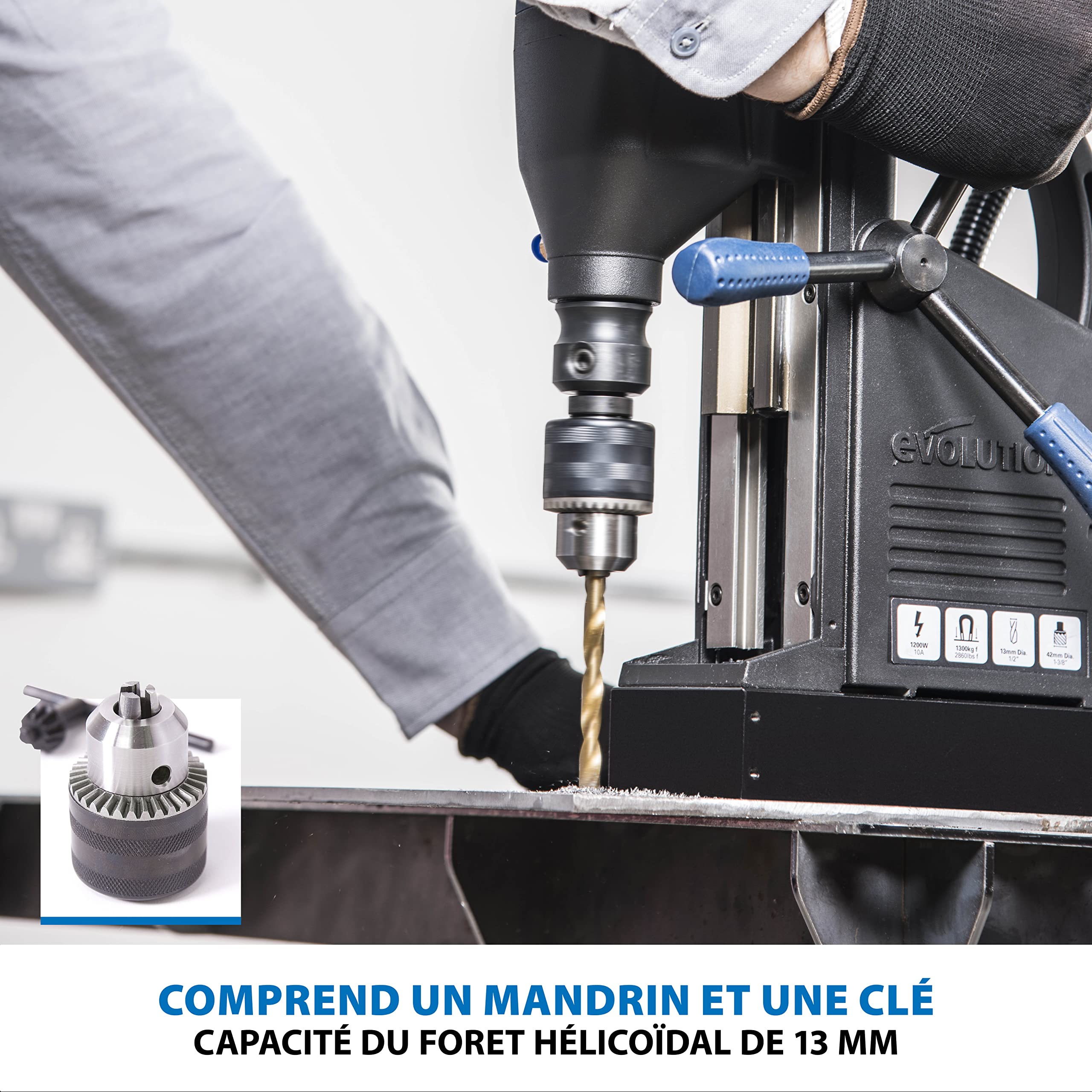 Evolution Power Tools S28MAG Perceuse magnétique industrielle pour le travail du métal, Système de refroidissement intégré, diamètre de fraise max. de 28 mm, S'accompagne d'une garantie de 3 ans, 28mm