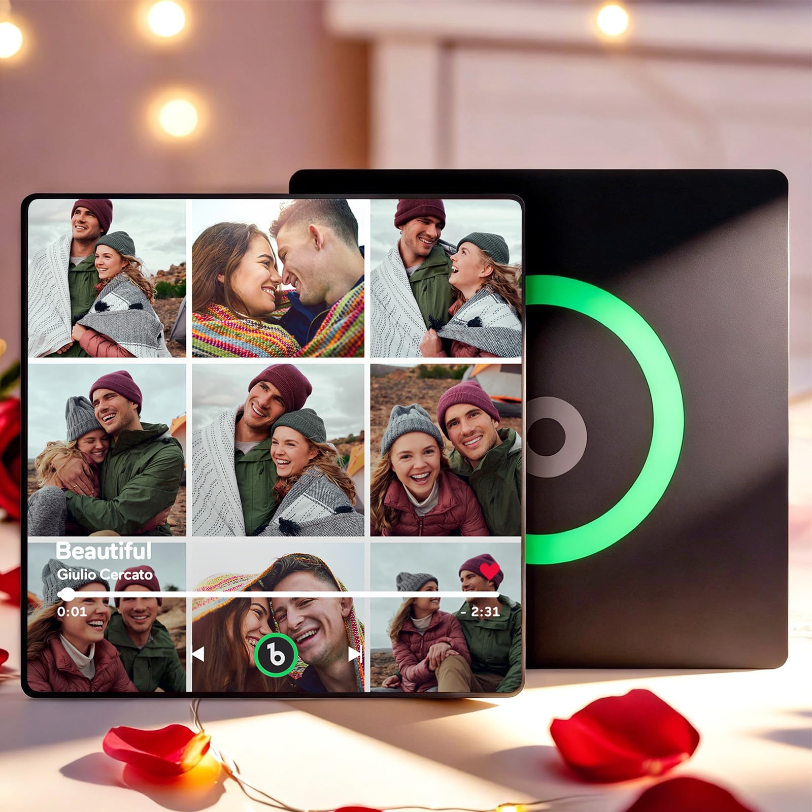 Custom Music Fridge Magnet Personalised Gifts for Women Men Spotify Plaque Magnetic Photo Frames for Fridge Valentines Wedding for Him Her Wife Husband Couple — image 1