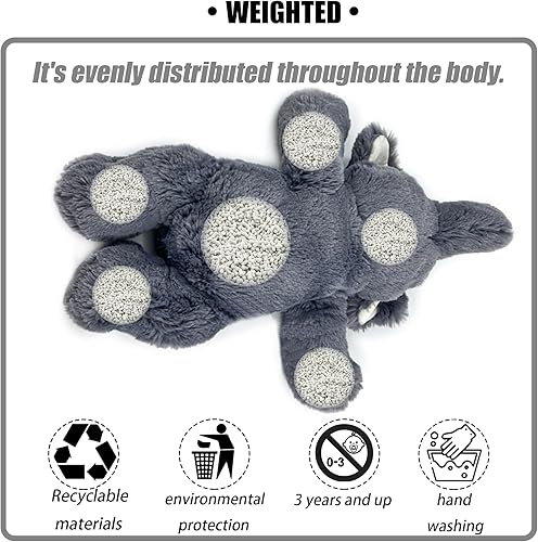 Miniatura 10 de 16 pulgadas  2 libras - Animales de peluche con peso de dinosaurio verde, cómodo y sensorial, juguete Kawaii para abrazar, regalo para niños y