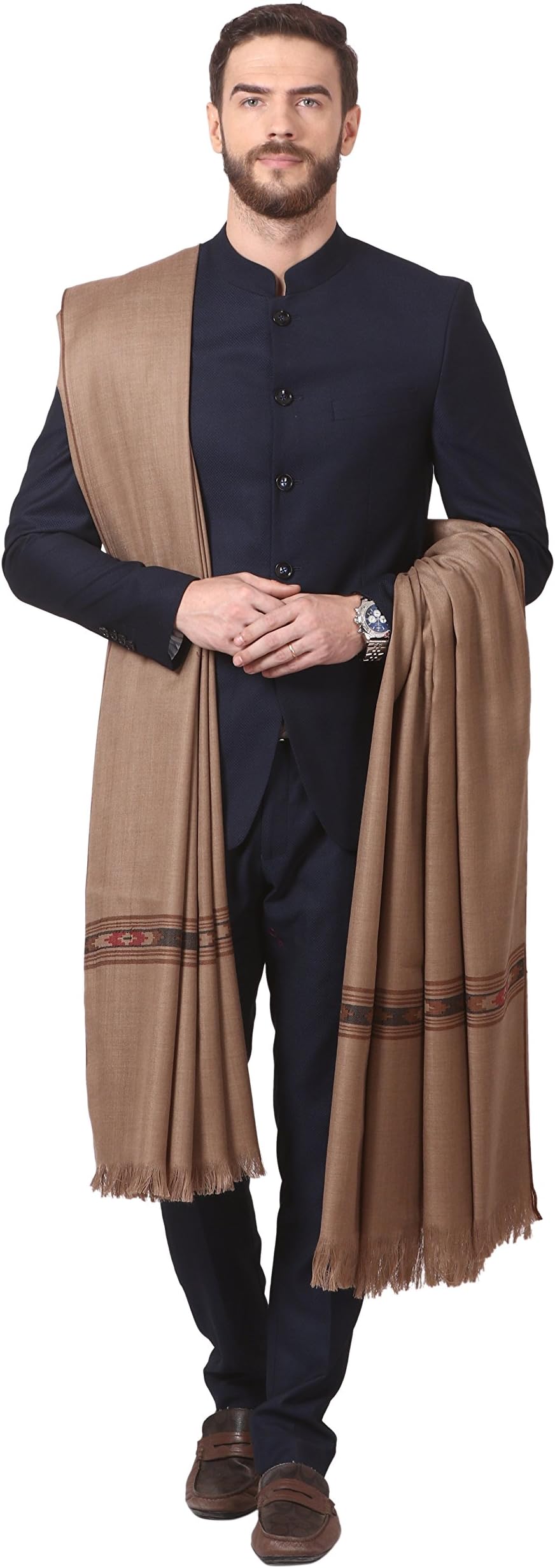 Mens Fine Wool Kullu Lohi, Woven Design Mens Shawls, Inspired by Himachal Handicrafts