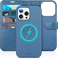 Vista 12 de Funda tipo billetera TUCCH para iPhone 15 Pro Max, con bloqueo RFID, con soporte para 4 tarjetas, a prueba de golpes, con interior de TPU, con funda