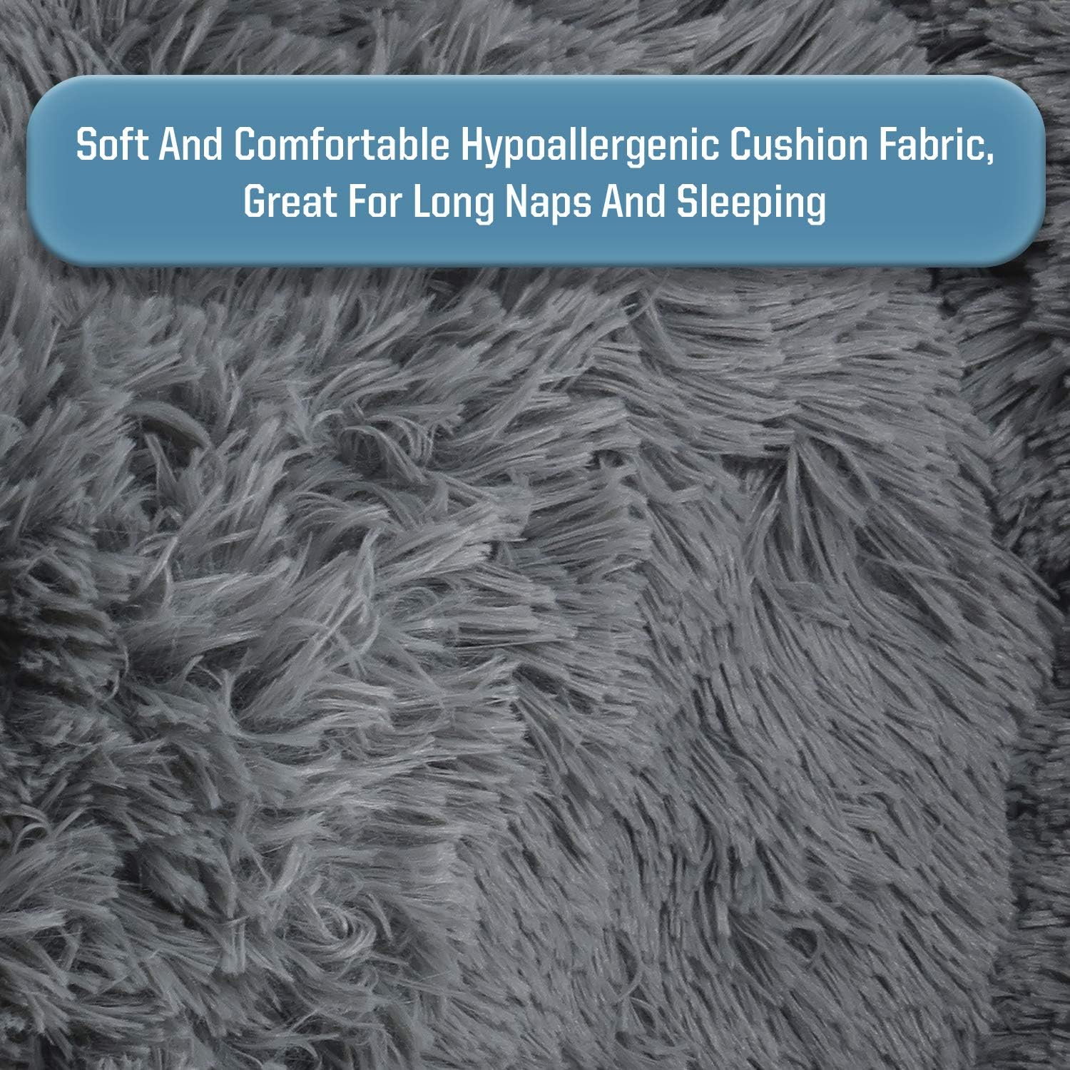 review Arlee Donut Round Pet Dog Bed - Memory Foam - Calming Reduce Anxiety - Shaggy Vegan Fur - Assembled USA