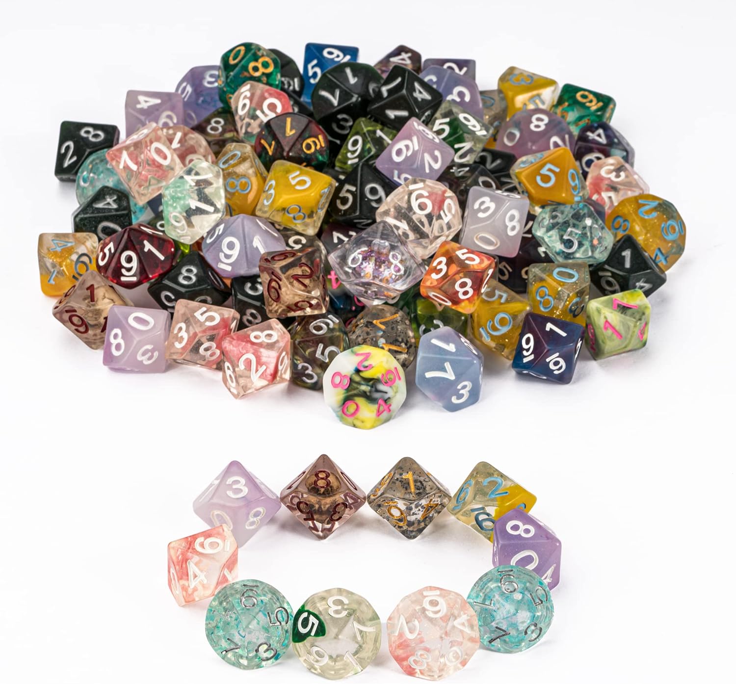 HDdais 10 Pack of D10 Dice Random Color D10 Polyhedral Dice