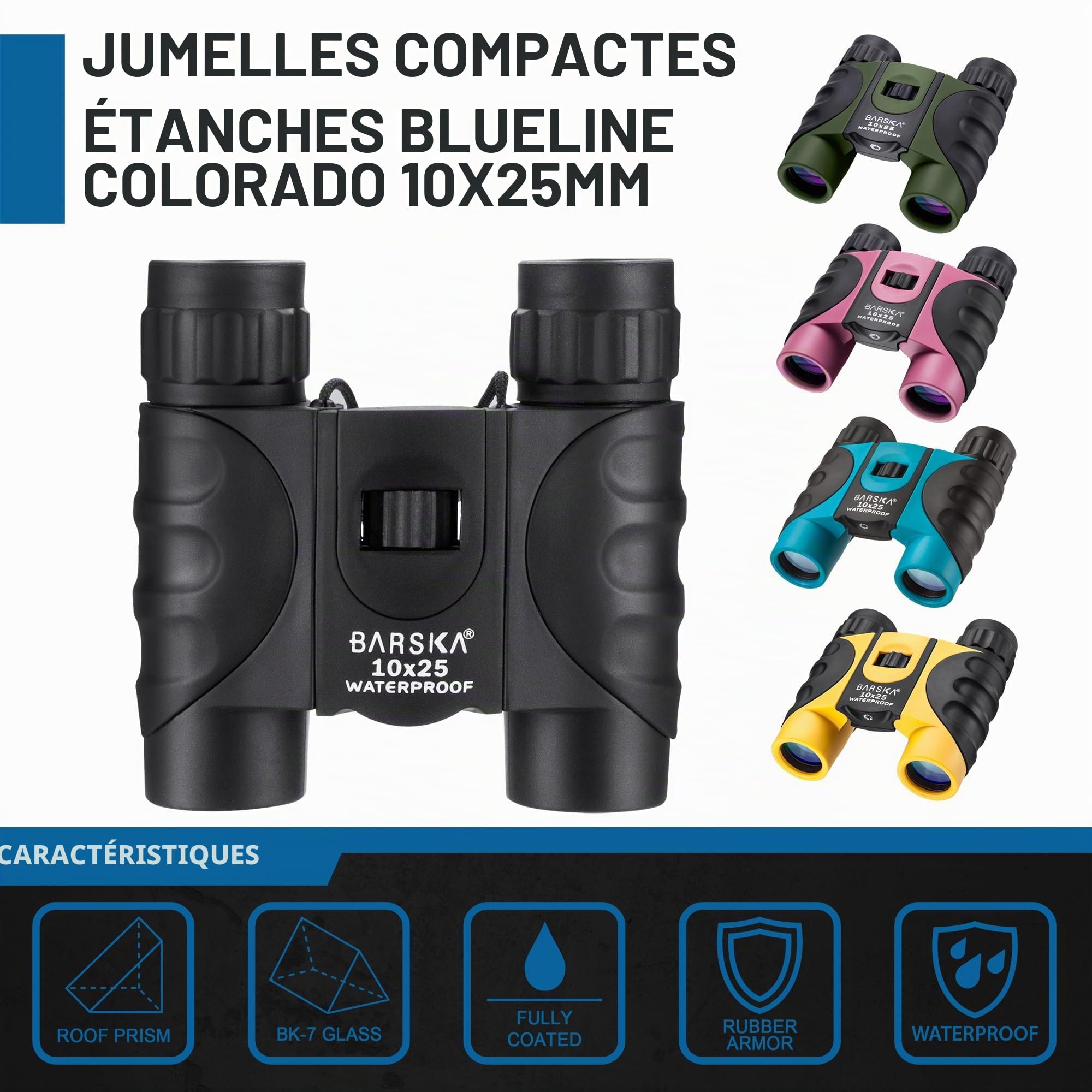 BARSKA Jumelles étanches 10 x 25