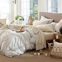 Vista 7 de MooMee Sábana bajera ajustable de solo 100% algodón lavado con textura parecida al lino, transpirable, duradera, suave, cómoda, bolsillo profundo