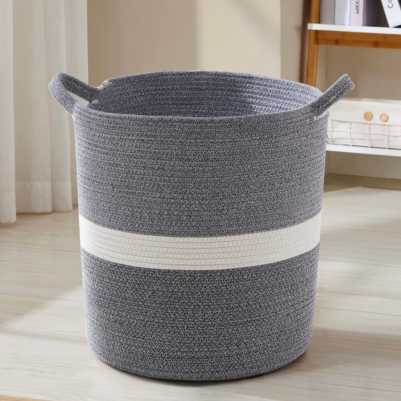☆LBY® Cotton Rope Laundry Hamper Woven Basket with Handles, Storage Basket for Toys, Blanket, Throws, Pillows and Towels (12 x 14 inch) (B0BRBLDZFT) Amazon Price History, Amazon Price Tracker