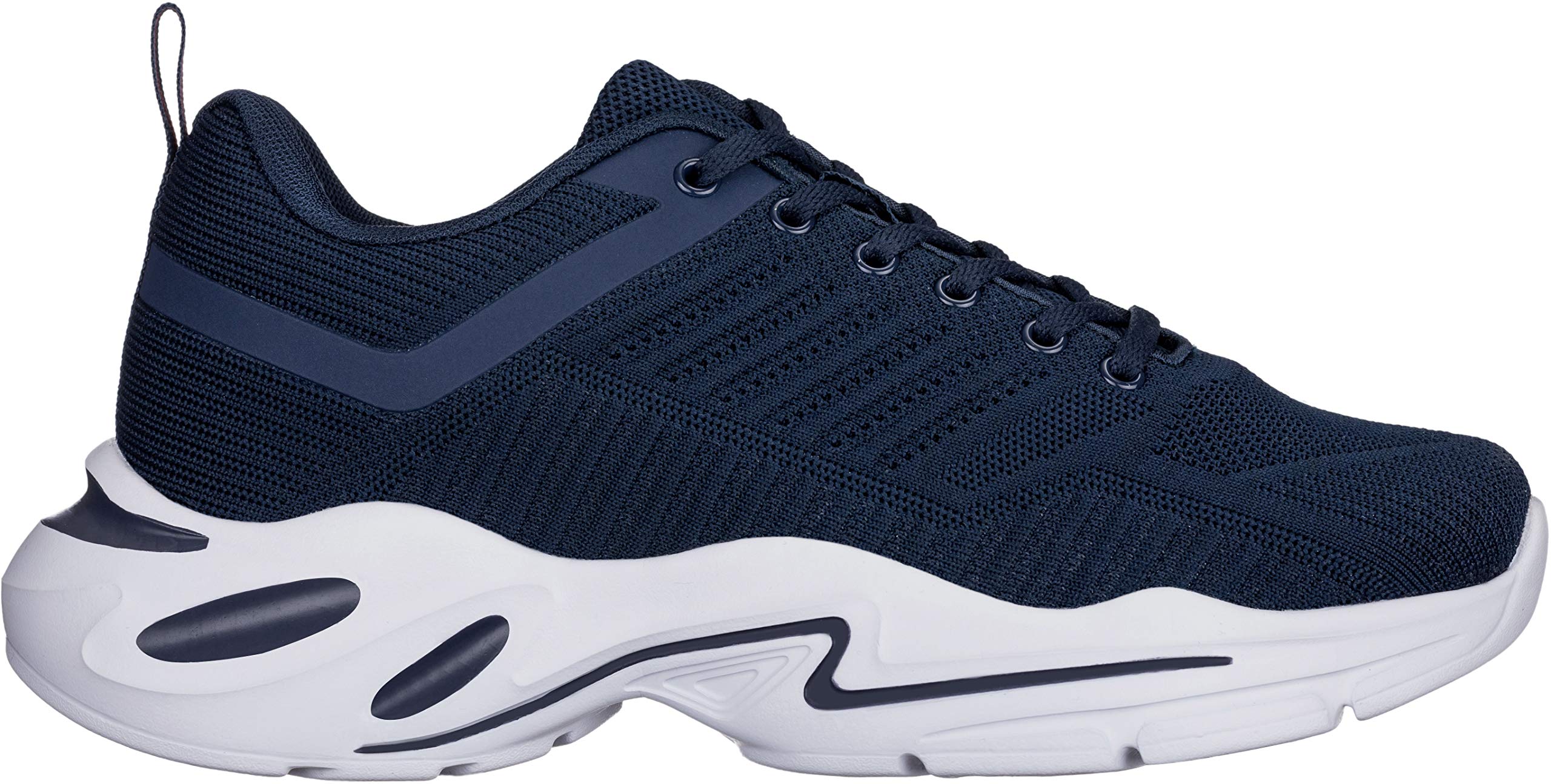 CALTO Men's Invisible Height Increasing Elevator Shoes - Navy/White Super Lightweight Sporty Sneakers - 2.6 Inches Taller - Q331 - Size 8.5 D(M) US