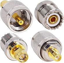 onelinkmore SMA to UHF CB Antenna Connector Kit, SMA to PL259 SO239 UHF VHF Coax Cable Connector Adapter Set for Ham Radio Antenna CB Radio Antenna Walkie Talkie Radio Amateur Radio