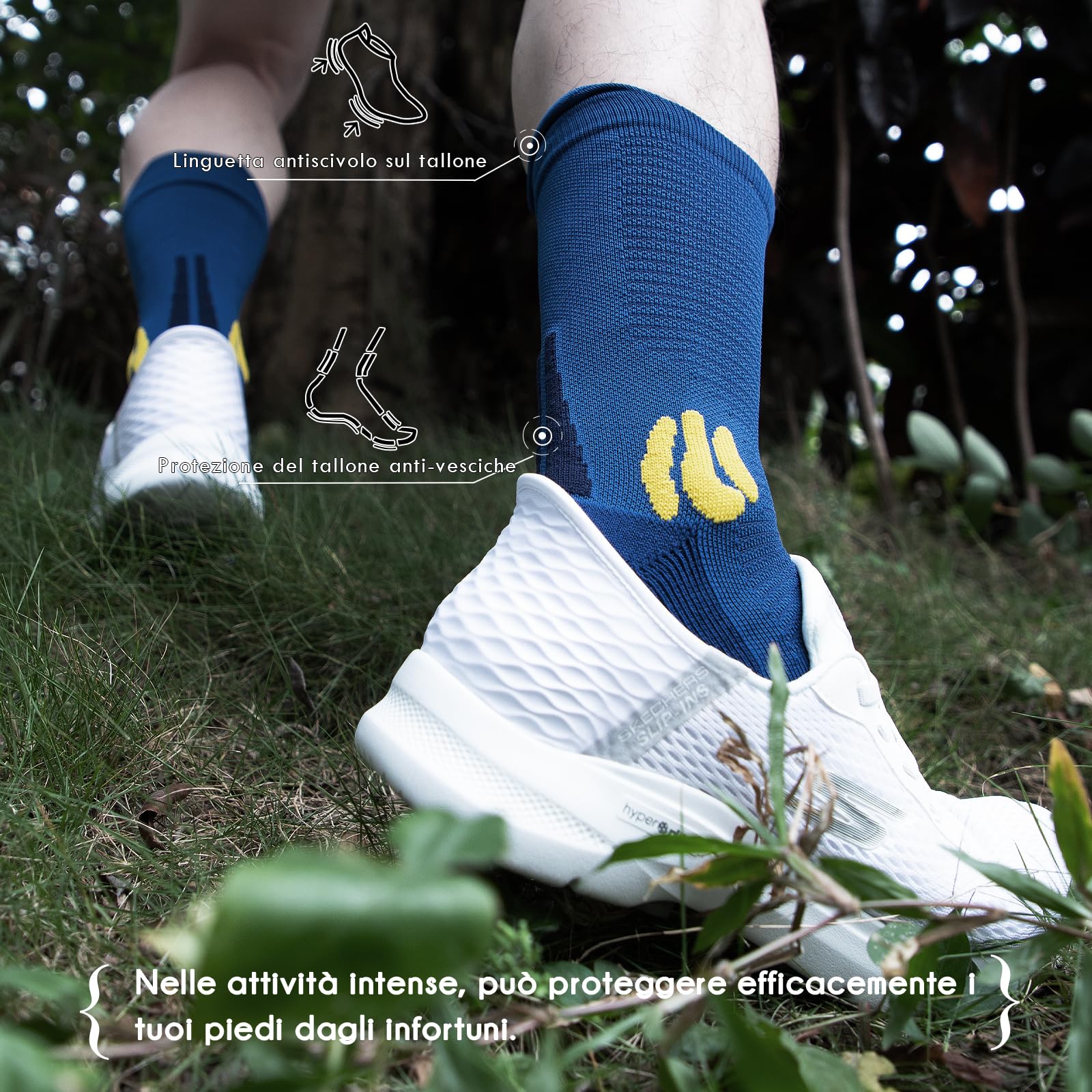 BRISIRA Coolmax Bamboo 3 Paia Calze Running Uomo Calzini Compressione da Corsa Trekking Uomo Con Traspiranti Cuscini di Supporto Anti-Vesciche, Sportivi Taglia 35-51