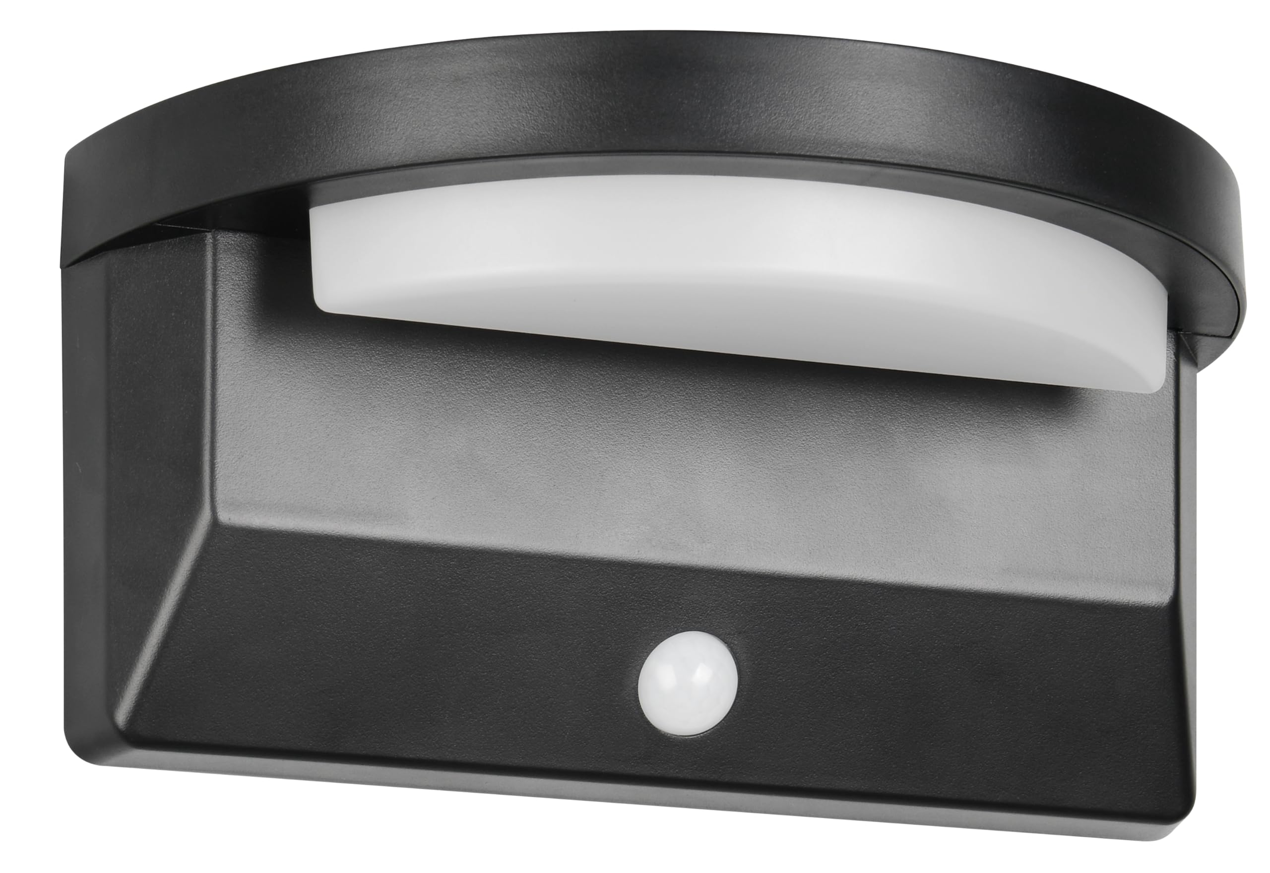 Reality Leuchten LED Outdoor Wall Light Moro R24706132, Plastic Matt Black, 8 Watt LED, Solar Hybrid/Battery, Twilight Sensor, Motion Sensor