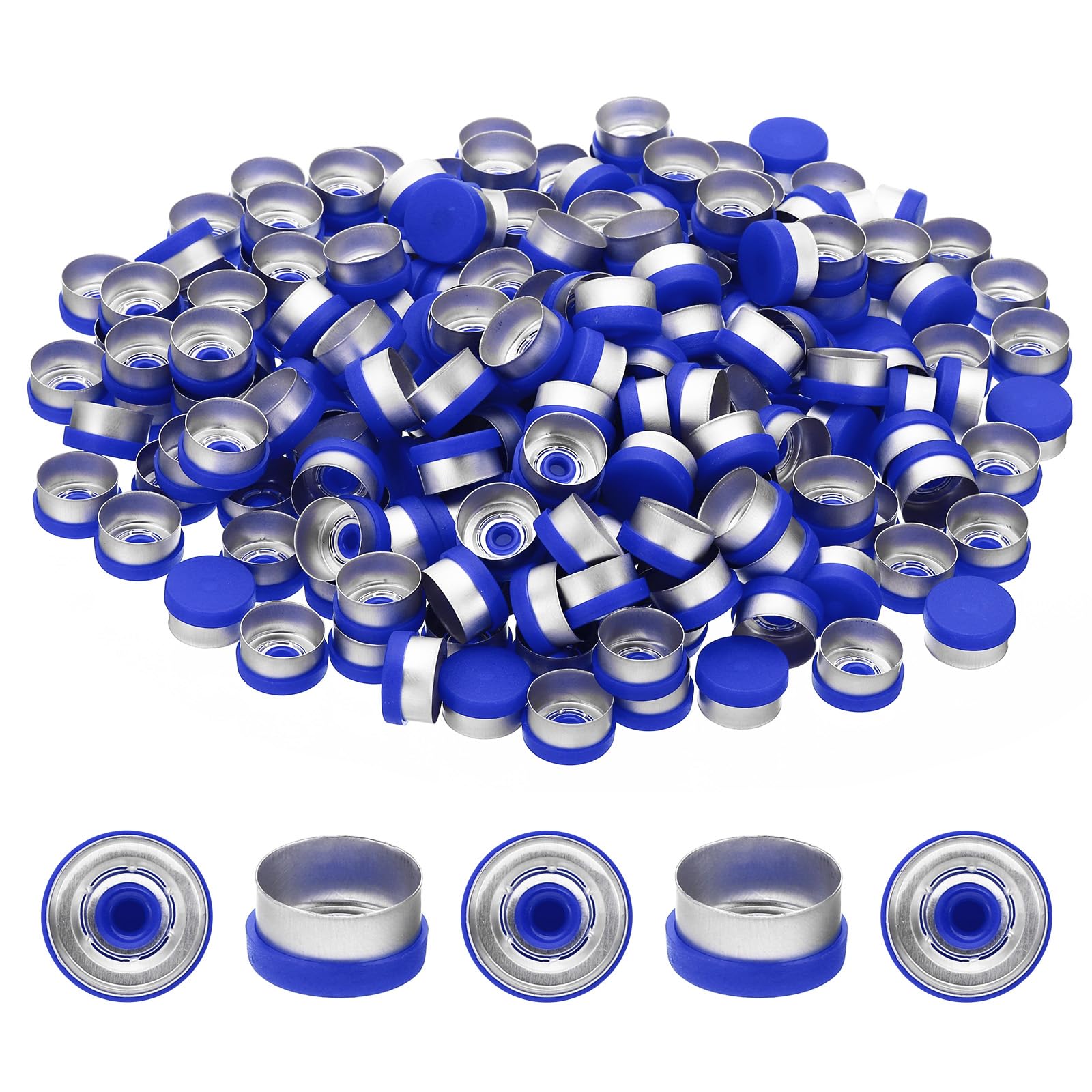 PATIKIL 13mm Flip Off Caps, 200 Pcs Flip Off Caps Flip Off Seals Flip Off Vial Seals Plastic Aluminum Caps Cover for Glass Vial, Red — Amazon image 13