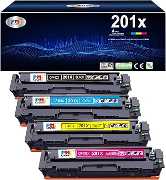 4 Pack Replacement for HP 201A 201X High-Yield Toner Cartridge for HP Color Pro MFP M277dw M252dw M277n M277c6 M252n M277 Printer Toner Black, Cyan, Magenta, Yellow