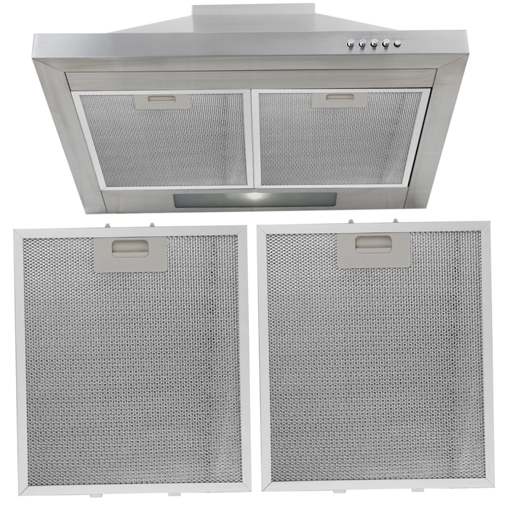 Tsawntd 2PCS Cooker Hood Filter Replacement 267×305×9mm 5-Layer Cooker Hood Filters Mesh Aluminum Mesh Kitchen Extractor Fan Filter