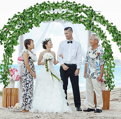 Miniatura 6 de ADORAMOUR Guirnalda de hiedra artificial, paquete de 24 x 83 pulgadas de largo, enredaderas falsas realistas para estética de habitación y