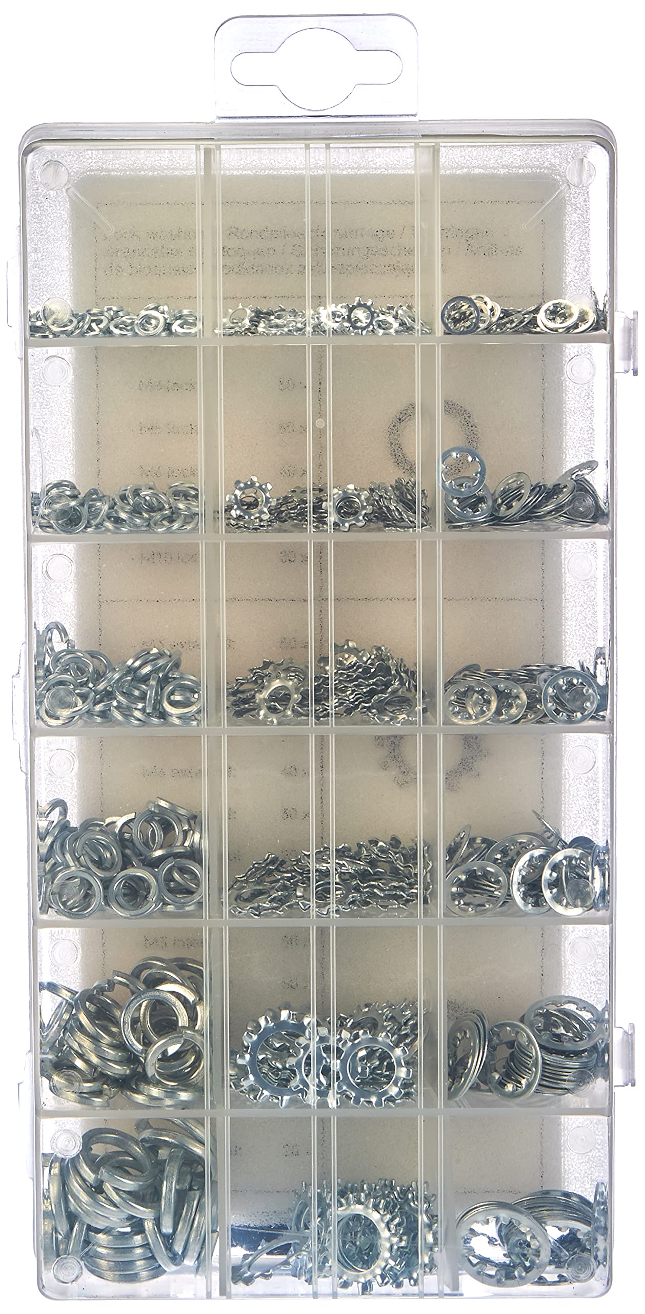 Toolland Assortimento di rondelle di sicurezza, 720 pezzi, varie misure, color nichel