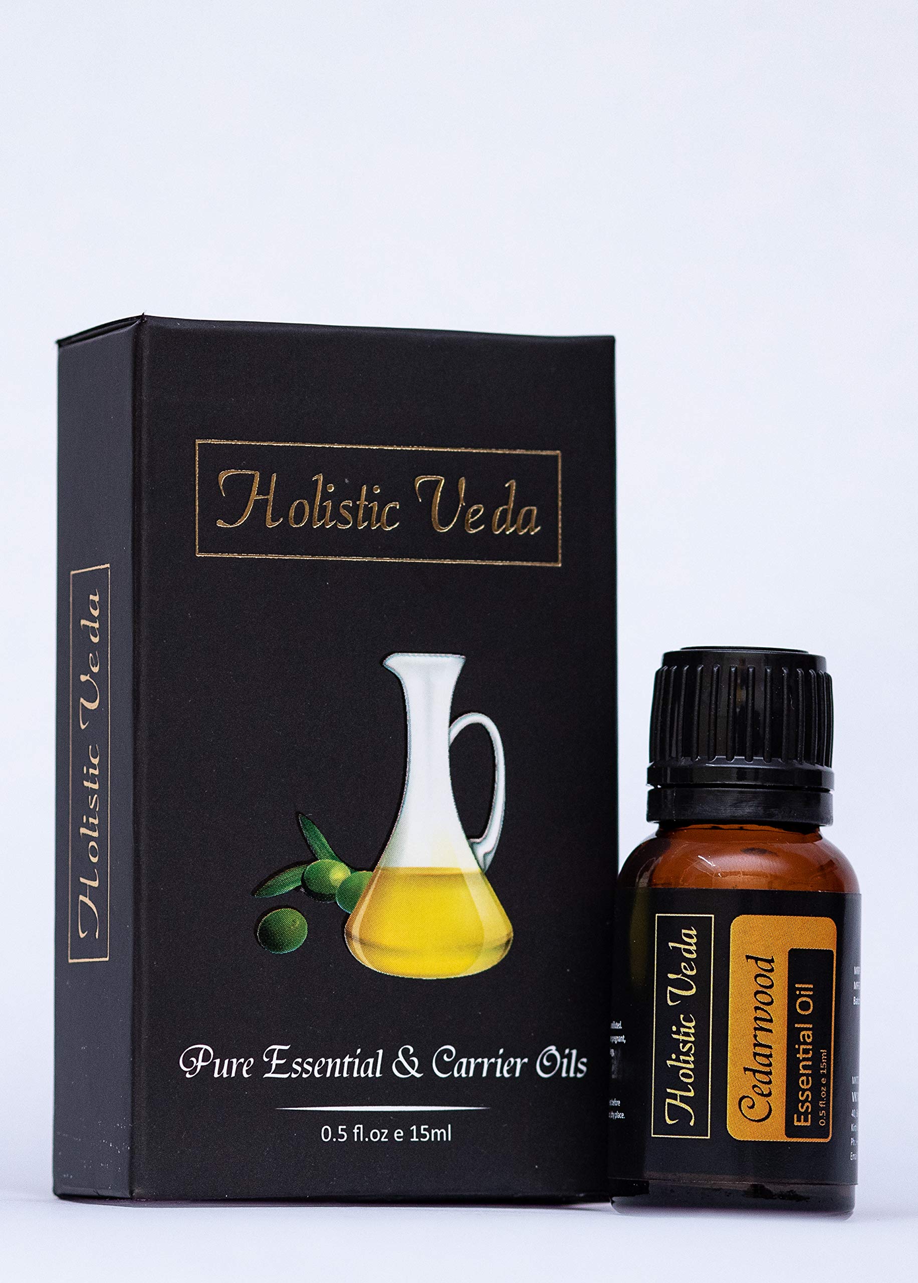 HOLISTIC VEDA Pure Cedarwood Essential Oil Steam Distilled Natural and Pure (15 Ml) NP-01
