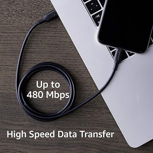 Miniatura 7 de Tienda Basics Cable USB-C a Lightning, cargador certificado MFi para Apple iPhone 131211, iPad, negro, 3 pies