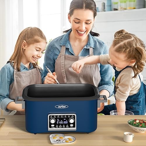 Miniatura 7 de Sunvivi Horno asador de olla de cocción lenta de 8 cuartos de galón, calentador de alimentos multicocina programable 12 en 1 con temporizador
