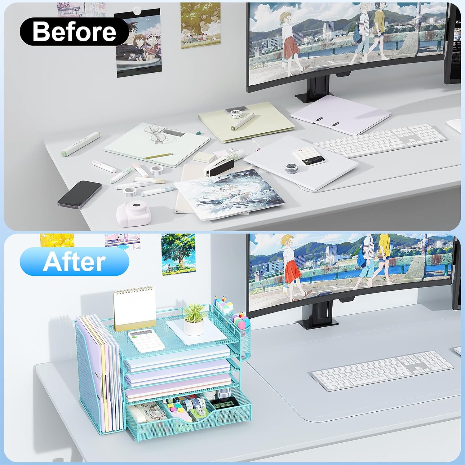 gianotter 5-Tier Desk Organizer with Drawers and File Holders image 2