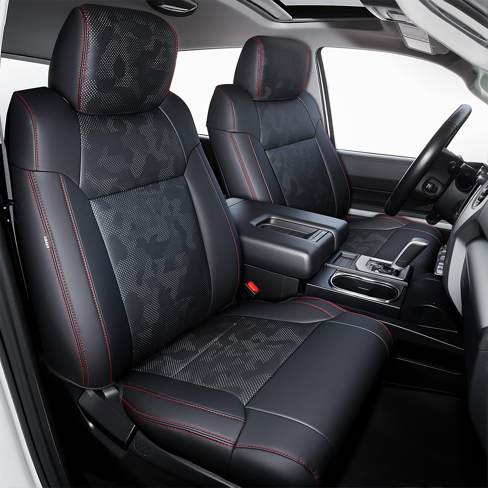 Photo 1 of Carlimeki Custom Fit Faux Leather Seat Covers for Toyota Tundra 2014-2021