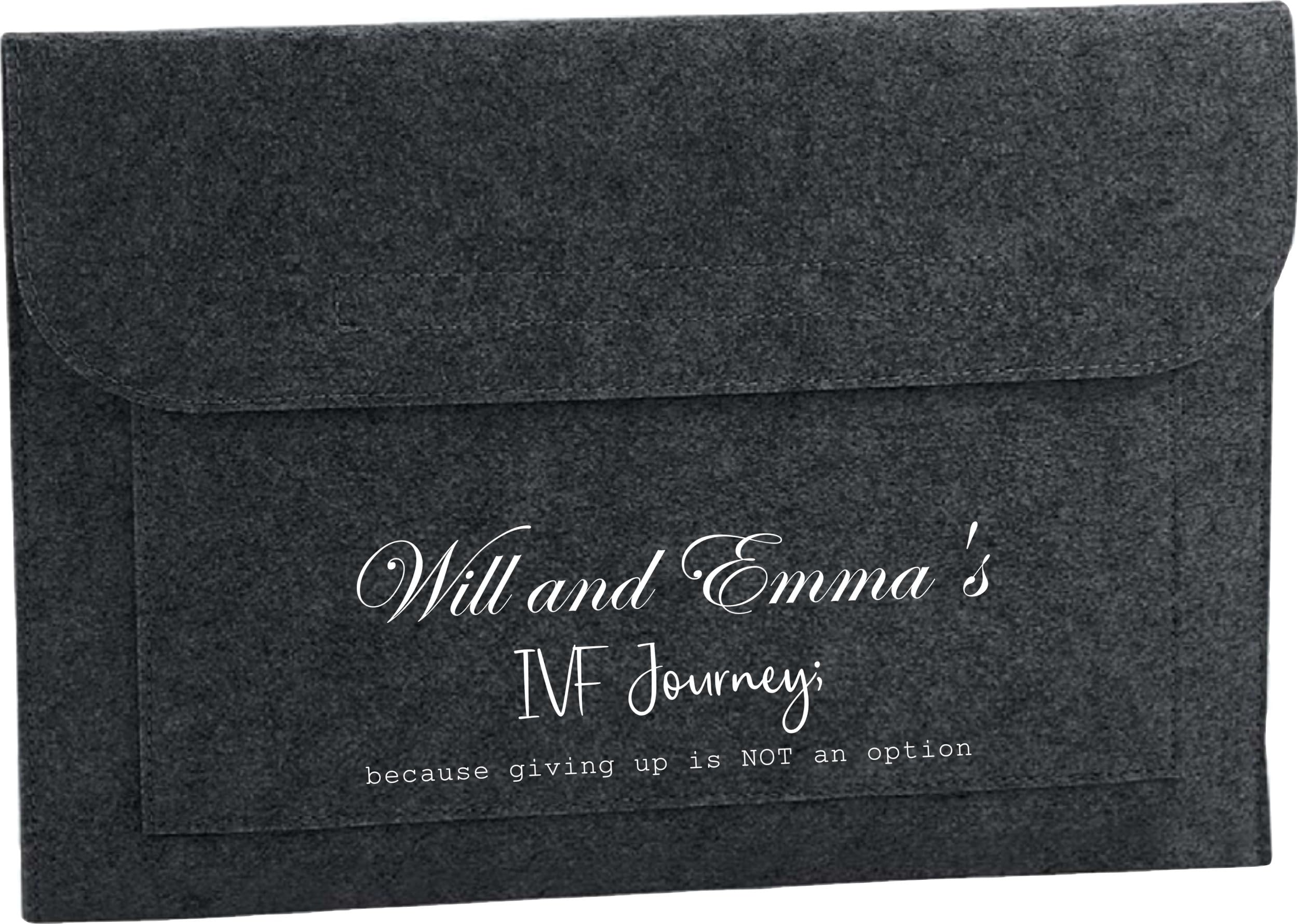 Personalised IVF Journey Notes Folder (Charcoal)