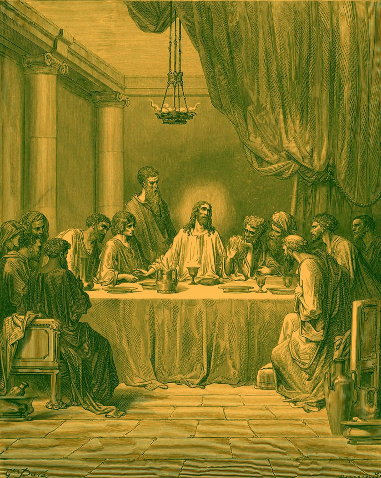 SERENDIPITP Retro Picture Poster Wall Art Pictures Painting the Last Supper by Gustave Dore Wall Art Canvas Print for Wall Decor 60x90cm