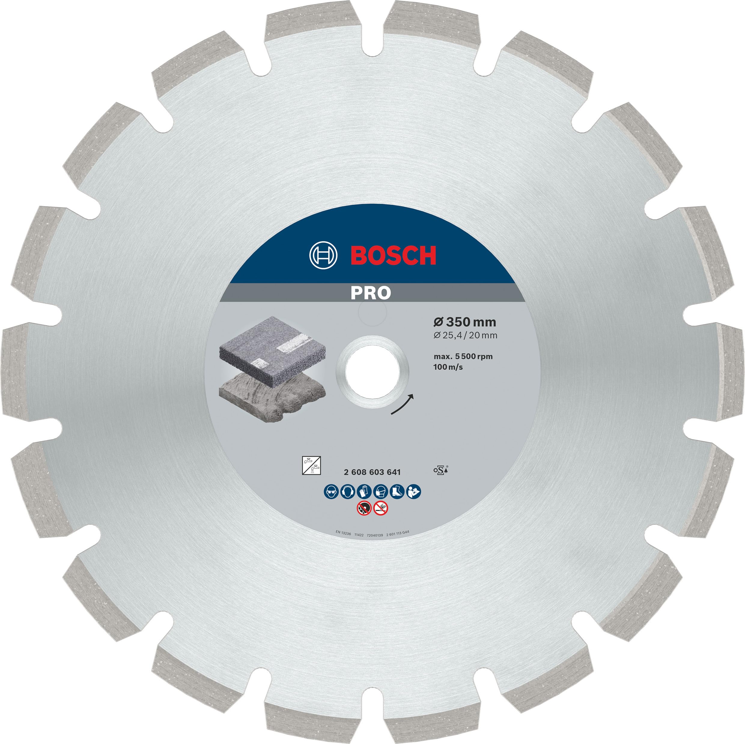 Bosch 2 608 603 641 - Disco de corte de diamante Best for Asphalt (350 x 20/25,40 x 3,2 x 12 mm)