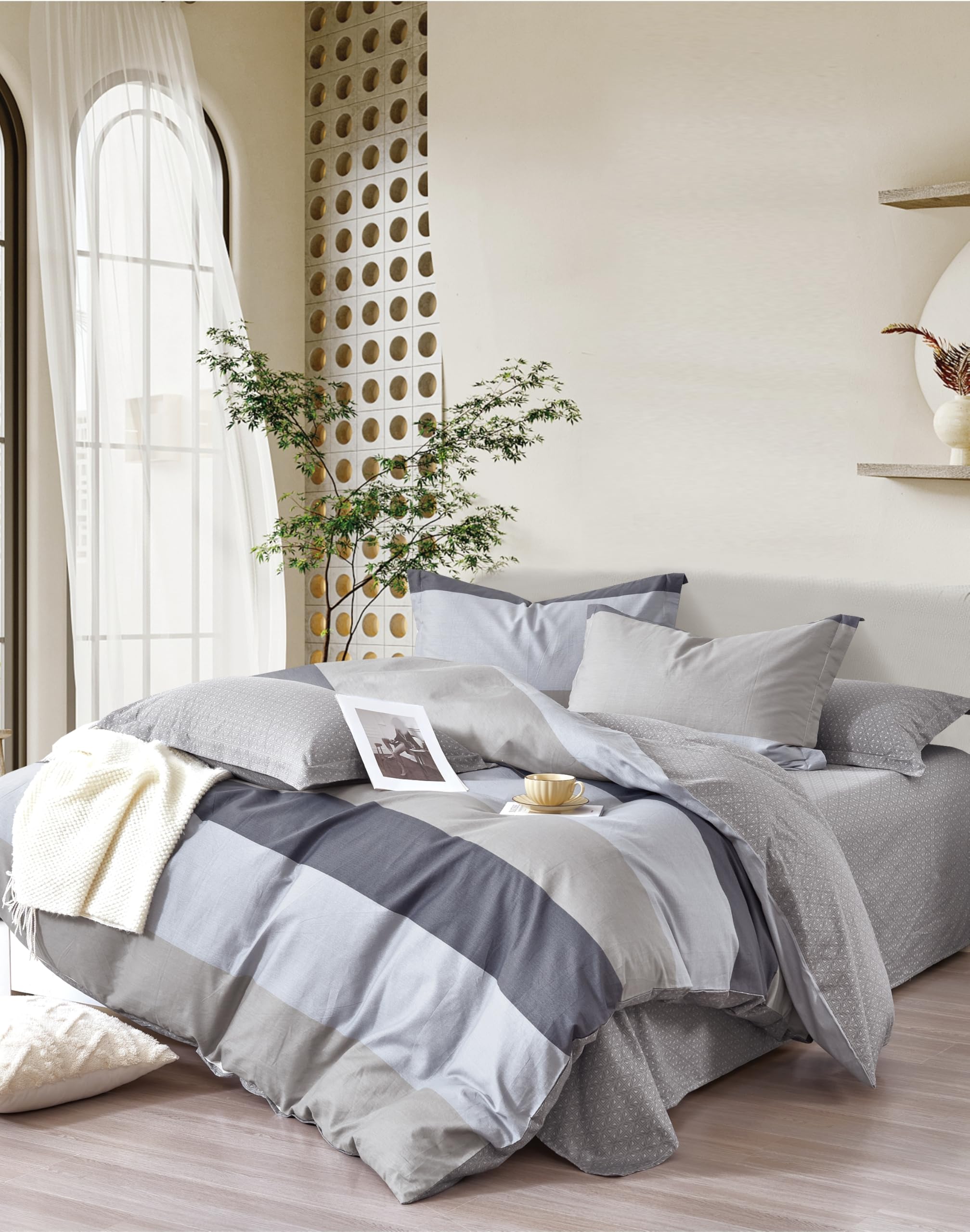 Housse de couette 240x220cm anti-transpiration en pur coton respirant