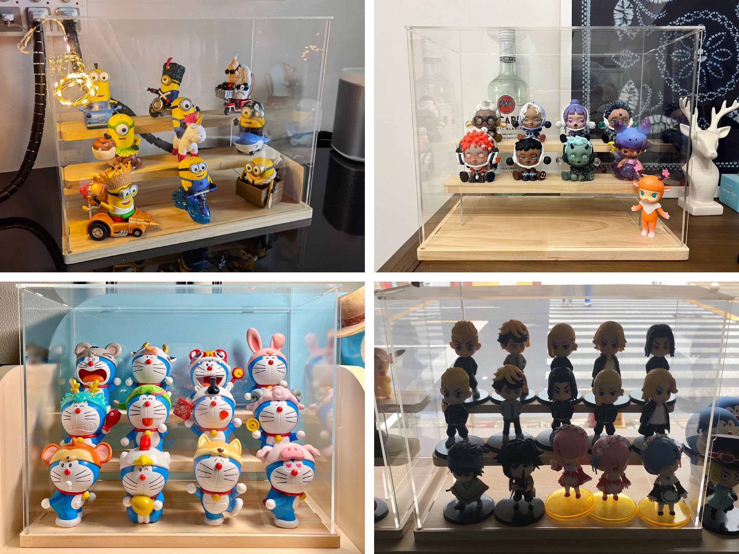 Nynelly Vitrina de acrílico transparente de 3 niveles para figura de acción, Funko Pop, minifigura, Lego, juguete, coleccionable, escaparate de protección a prueba de polvo con puerta ,blanca Nynelly Vitrina de acrílico transparente de 3 niveles para figura de acción, Funko Pop, minifigura, Lego, juguete, coleccionable, escaparate de protección a prueba de polvo con puerta ,blanca