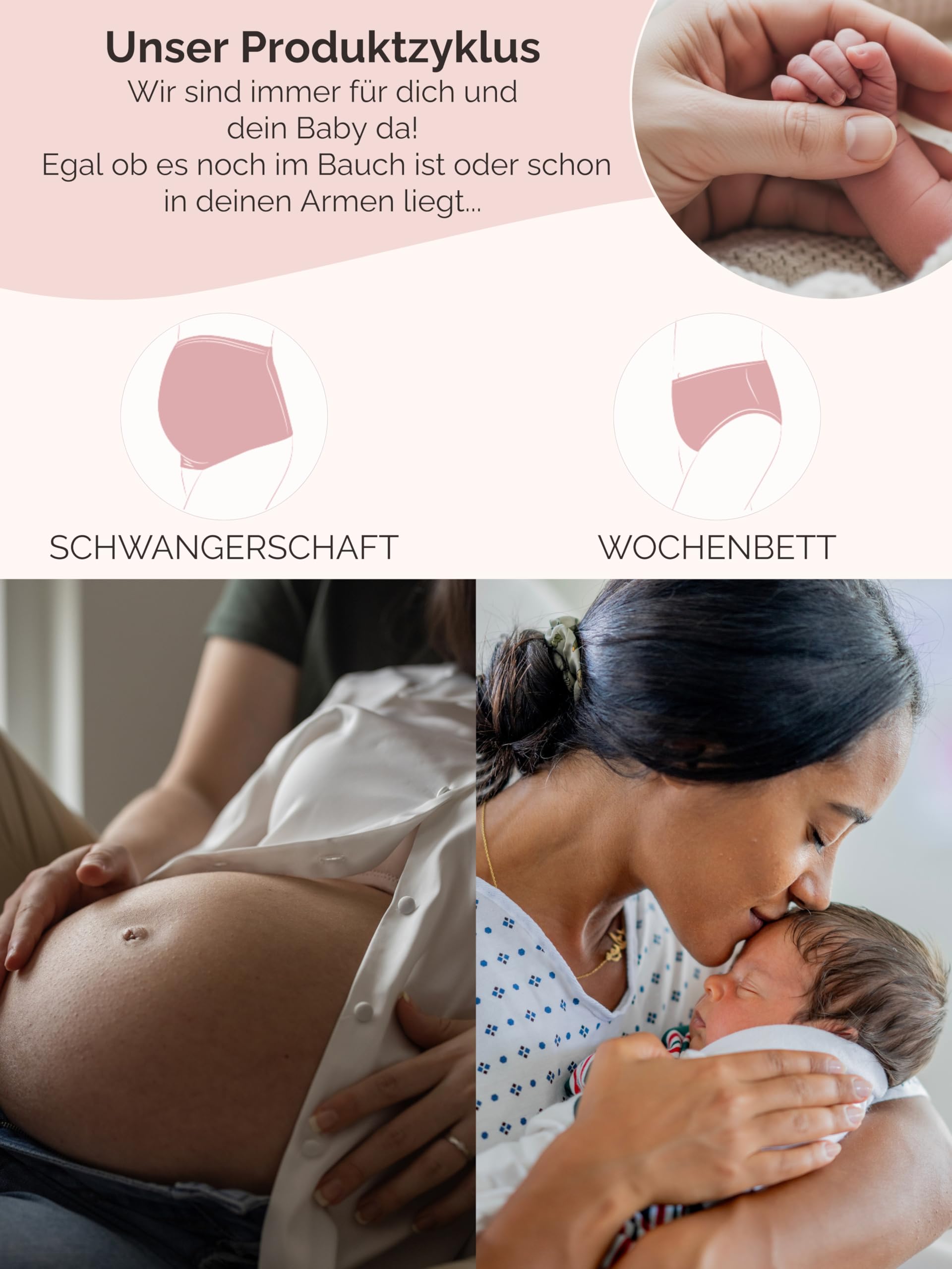 Herzmutter Umstandsrock - Rock für die Schwangerschaft - Mini oder Midi-Länge - Bleistift-Umstands-Rock - aus Baumwolle - festes Material - doppellagiger Bauchteil - 6500_6600
