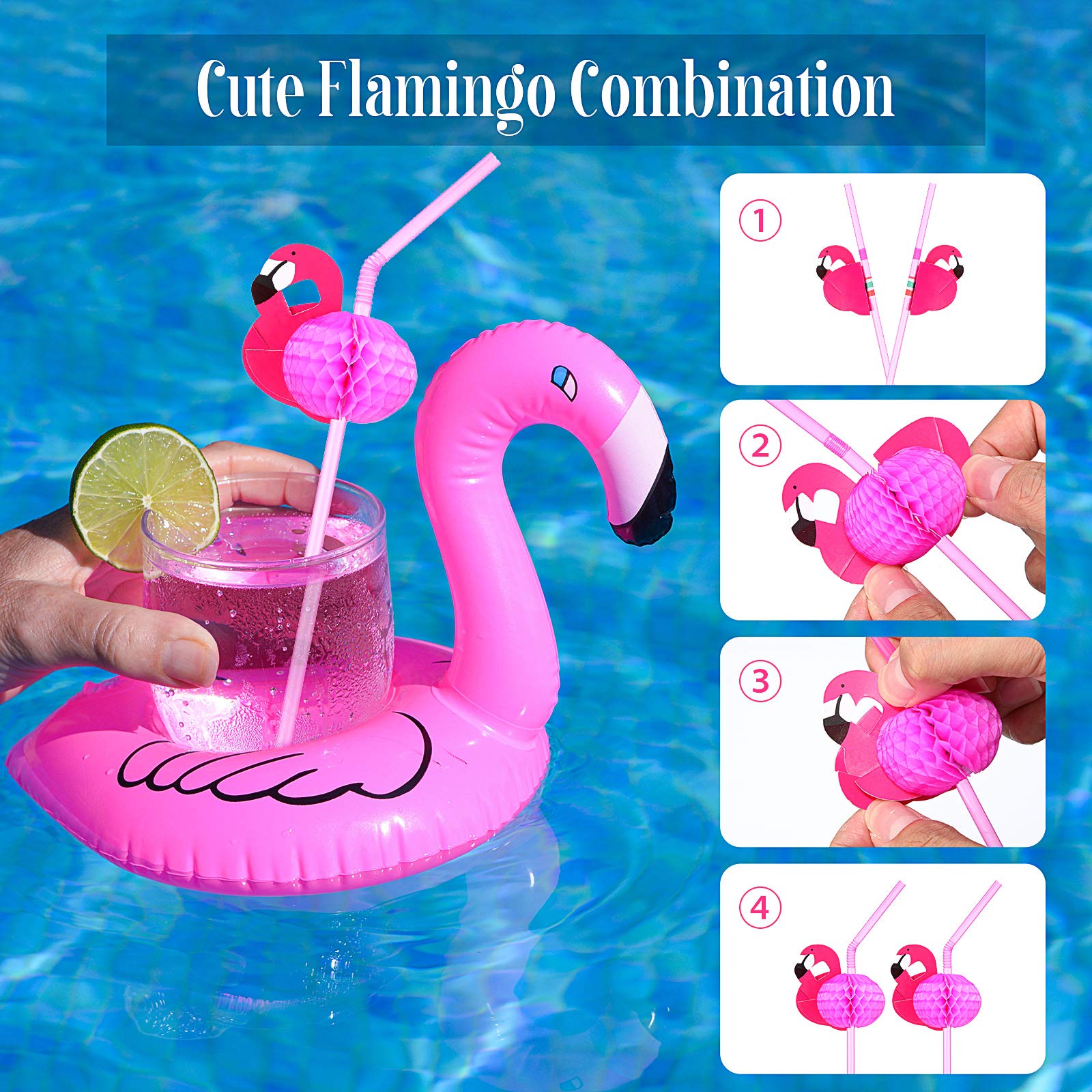 12 Porte-Boissons Gonflables Flamingo - Porte-Gobelets Flottants Pour Piscine, Plage Et Bain, Idéal Pour Fêtes D'Été Adultes Et Enfants Porte-boissons Gonflable Flamant