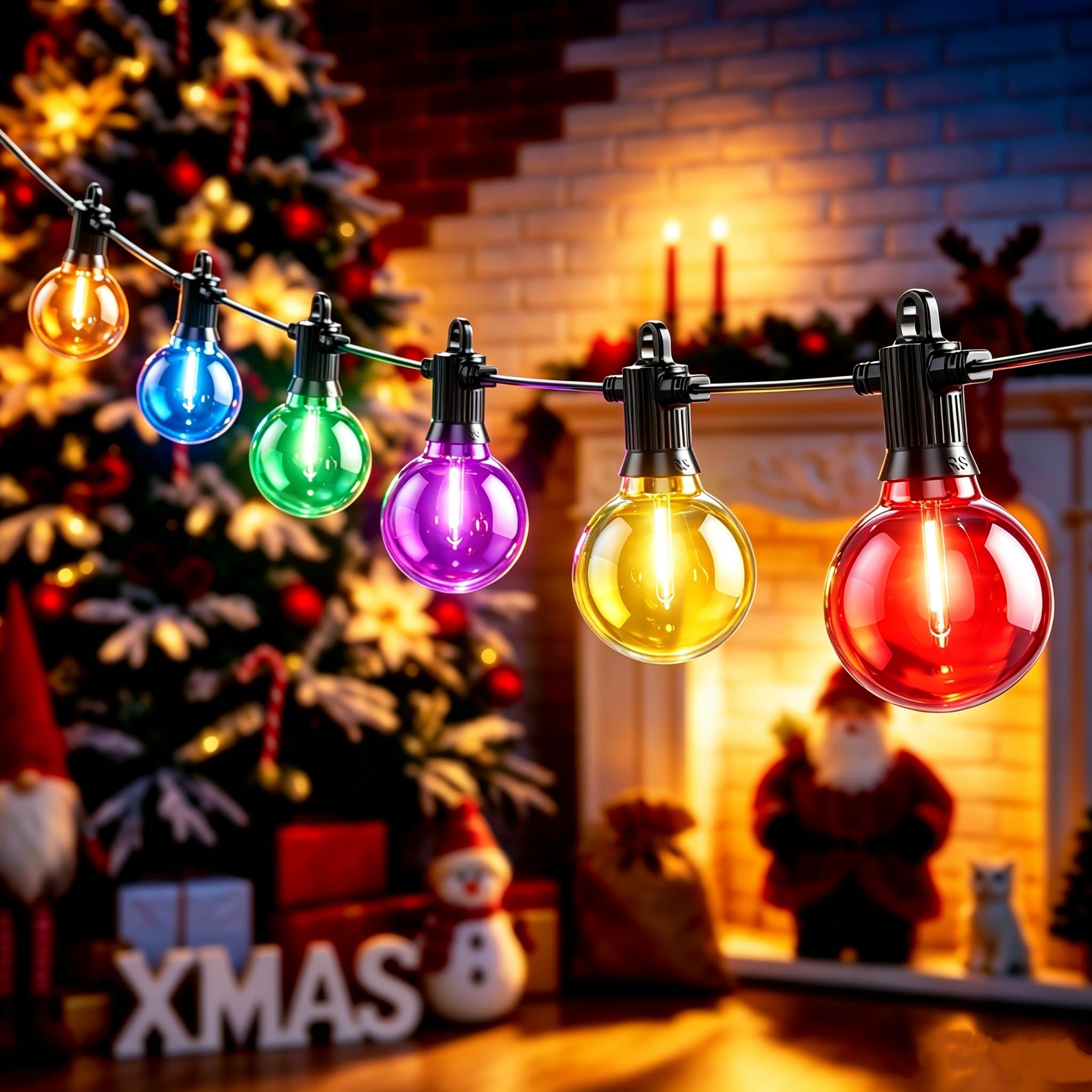 FOOMAN G40 Christmas Main Operated Festoon String Lights Outdoor 40M/131FT