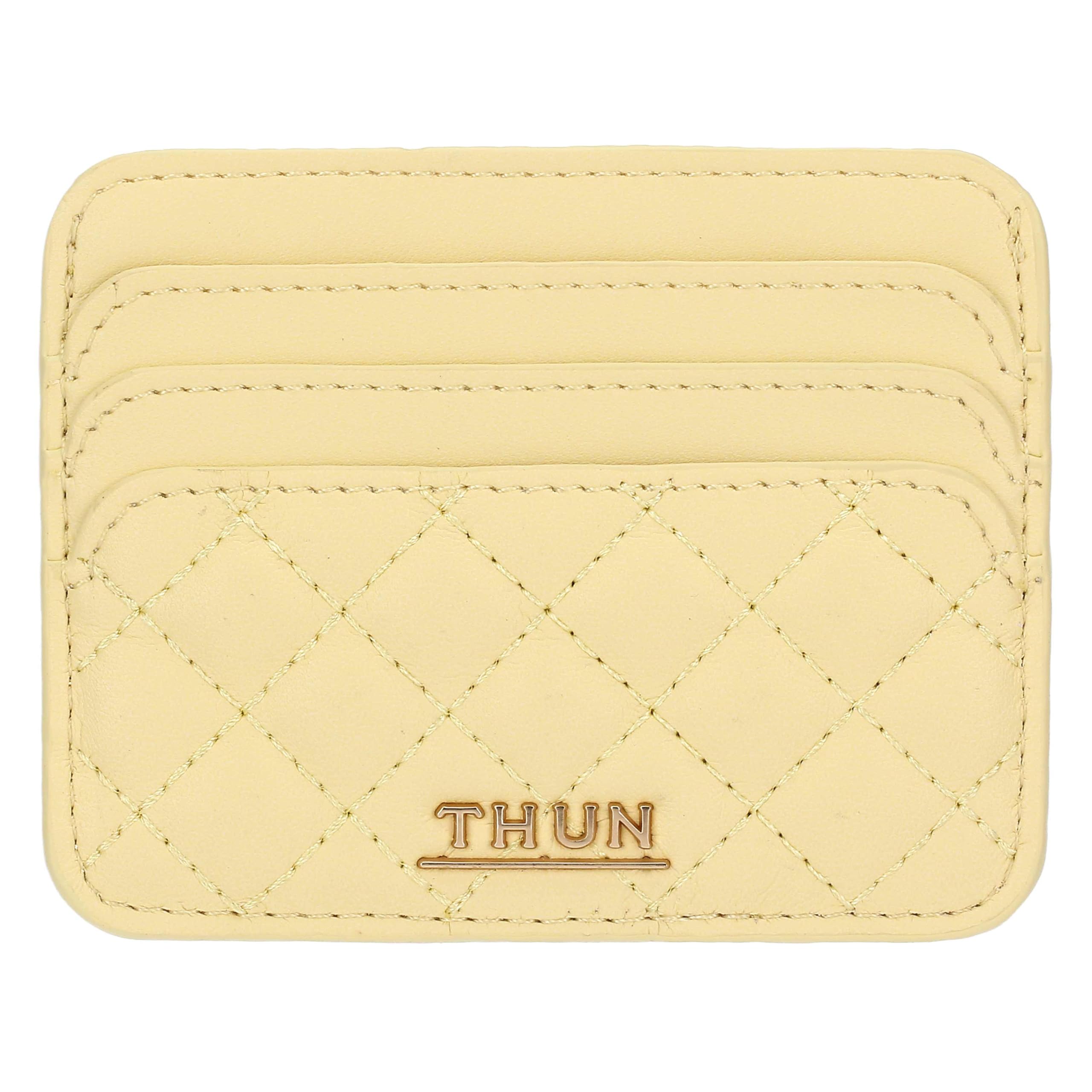 Thun Yellow Card Holder, Faux Leather, Always with Me Collection, 10 x 8 cm